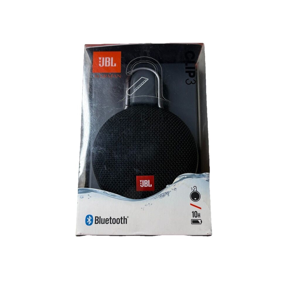 JBL Clip 3 Portable Waterproof Wireless Rechargeable Bluetooth Speaker - Black